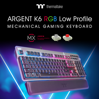 ARGENT K6 RGB Low Profile Mechanical Gaming Keyboard Cherry MX Speed Silver