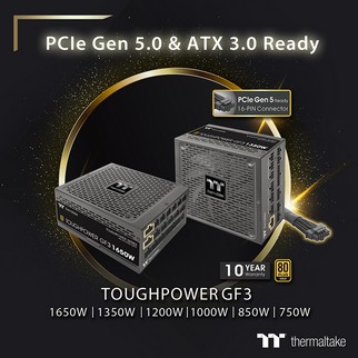 ATX 3.0 PCIe Gen 5 PSU - Thermaltake TOUGHPOWER GF3 1200w 